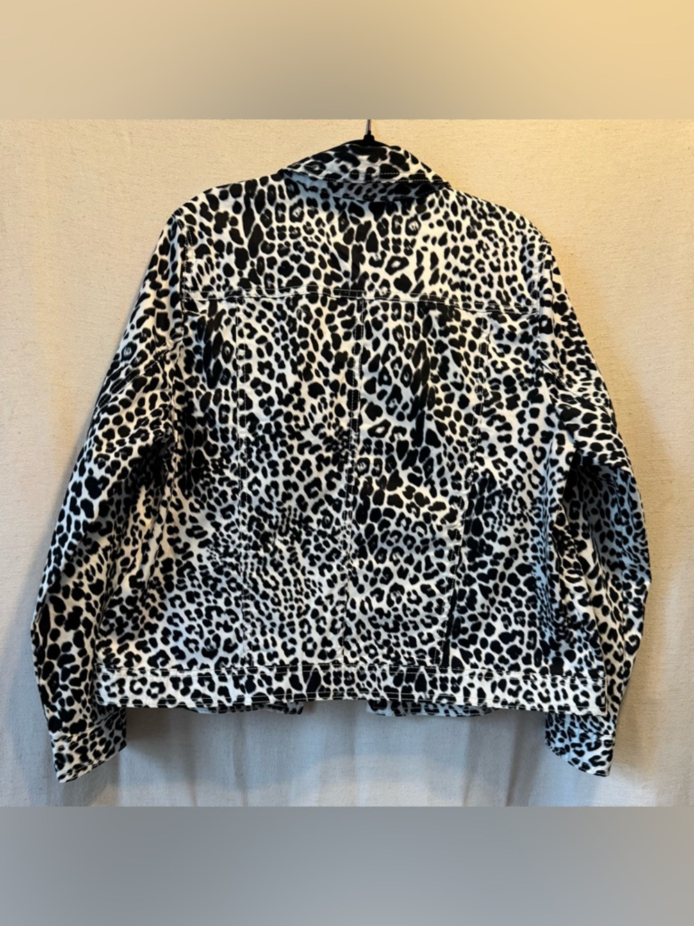 Laura Ashley Snow Leopard Print Denim Jacket XL - Picture 5 of 9